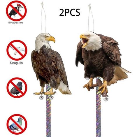 Répulsif Oiseaux,Bande Réfléchissante à suspendre,Effaroucheur d'Oiseaux,Épouvantail Oiseaux,Cloche Anti Pigeons,pour (1/4)