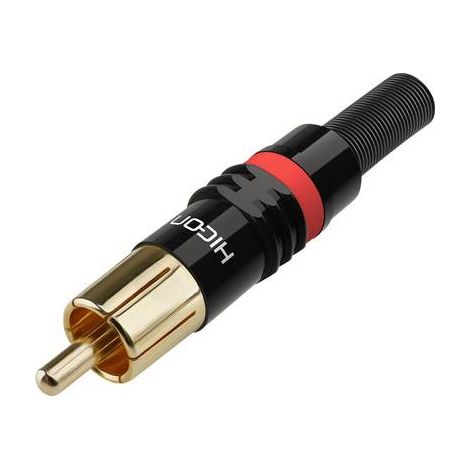 Cinch/RCA mâle, droit Hicon HI-CM03-RED Nombre de pôles: 2 noir, rouge 1 pc(s) S195711 (1/2)