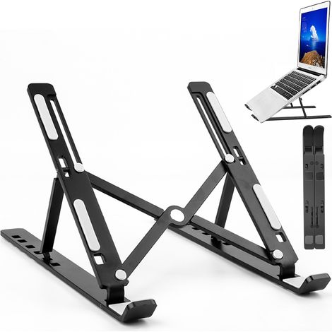 Support pour ordinateur portable, rehausseur pour ordinateur portable, support pliable et réglable en aluminium pour la plupart des ordinateurs portables et tablettes de 10 à 15,6 pouces (1/5)