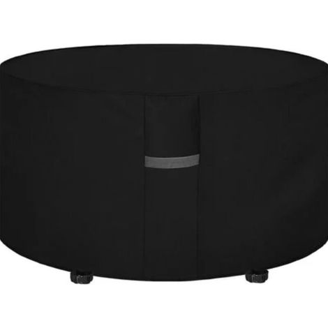 Housse table jardin avec grilles aération, imperméable, anti-UV, oxford 210D, rond 180x90cm (1/4)