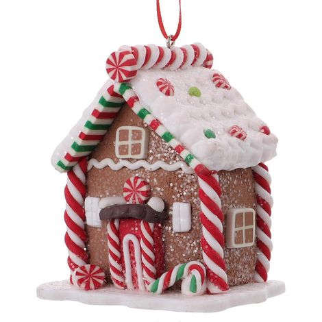 Hausförmiger Anhänger, Weihnachtsbaumschmuck aus Harz, Weihnachtsdekoration-8X6.5X6CM (1/3)