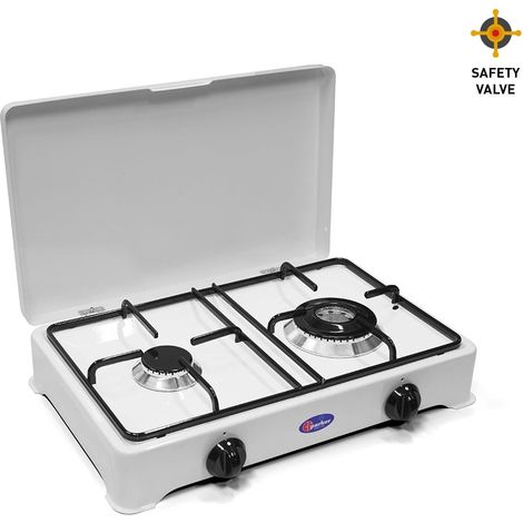 Fornello a gas 2 fuochi DOPPIA CORONA Metano / Gpl Valvolato NEW 2002GPS/C Metano (1/5)