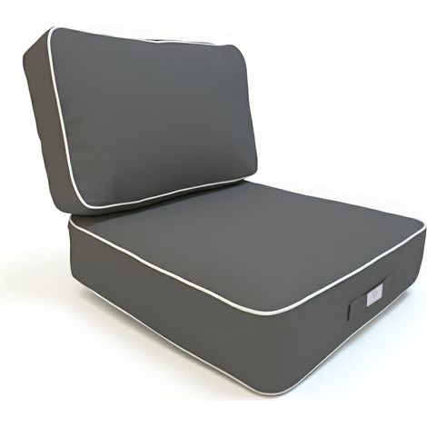 Coussins salon jardin premium déhoussable 60x60cm Gris foncé