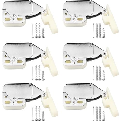 6 Pièces Mini Loquets Tactiles Loqueteaux Ressort Serrure Porte (1/5)