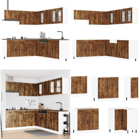 vidaXL Ensemble d'armoires de cuisine 11 pcs Kalmar bois d'ingénierie (1/5)