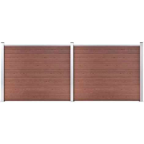 Zaunelement Set WPC 353x146 cm Braun