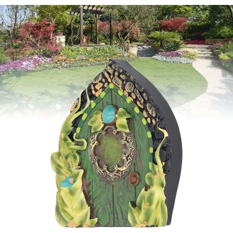 [Porte de fée miniature résine] Éco Artisanale Peinture main porte maison fée pour arbre mur jardin modèle 008 (1/5)