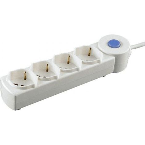 MULTIPRESA CIABATTA ELETTRICA UNIVERSALE 4 PRESE 10/16A SCHUKO CON INTERRUTTORE