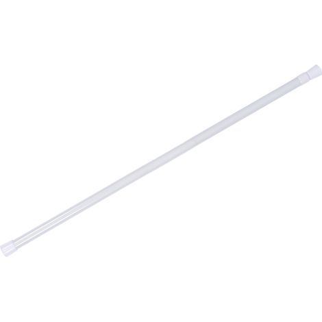 Tringle télescopique extensible 105-190cm pour rideau de douche, fenêtre et salle de bain, tige à ressort, barre de support robuste, sans perçage, réglable, finition blanc. (1/5)