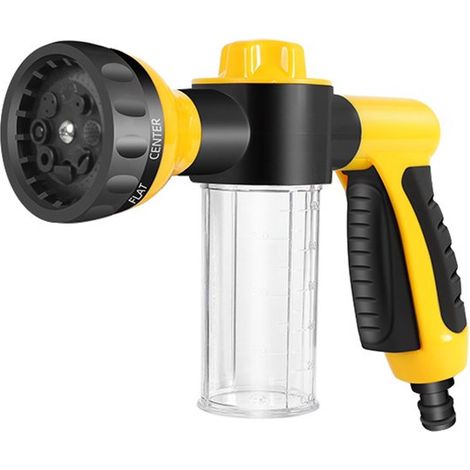 Pistola de agua para lavar coches，cabezal de pistola de agua multifuncional con depósito de espuma，herramienta para regar