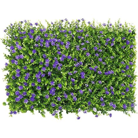 Panneaux de Mur de Gazon Artificiel, 40x60cm Haies Artificielles Panneaux Clôture Topiaire Criblage pour Jardin Extérieur Cour Arrière-Cour Décor (Fleur de Ceinture Violette Eucaly) (1/2)