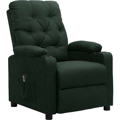 Maison Exclusive - Relaxsessel Elektrisch Dunkelgrün Stoff (1/5)
