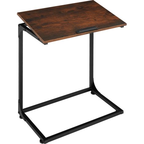 Table d'appoint 55 x 35 66,5 cm en panneau aggloméré bois foncé (1/5)