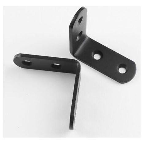 Lot de 20 équerres de montage à angle droit noires, équerres d'angle en L, équerres métalliques en acier inoxydable à 90 degrés, 40 x 40 mm (1/4)