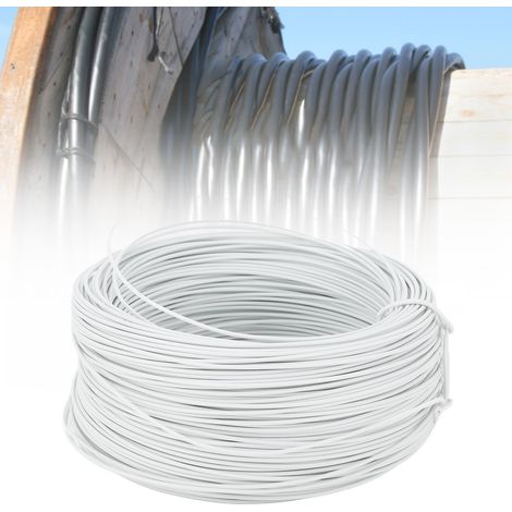 Fil de ligature en fer galvanisé électroplaqué de 0,55/85 mètre, fil de fer recouvert de plastique, fil de ligature en PVC, fil de ligature pour câble à fibre optique de télécommunications, blanc. (1/5)