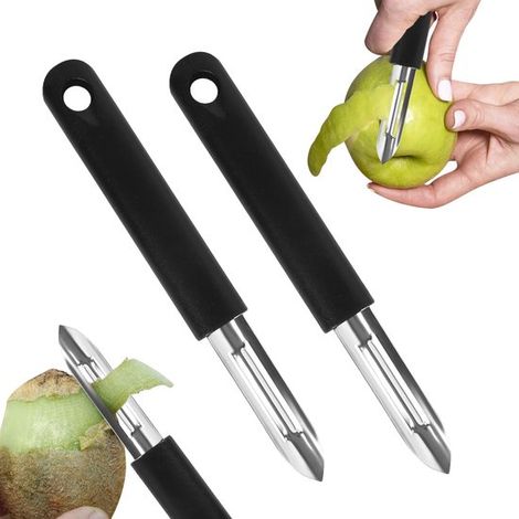 Dailygoods,Pelador de acero inoxidable,Pelador de verduras multifuncional,Pelador de patatas,Mango antideslizante,2 piezas (1/5)