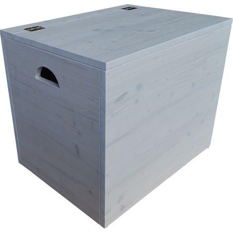 Cassapanca pouf contenitore in legno massello SHABBY CHIC cm 58 (1/5)