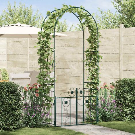 vidaXL Garden Arch with Lock Green 102 x 50 x 218 cm Steel