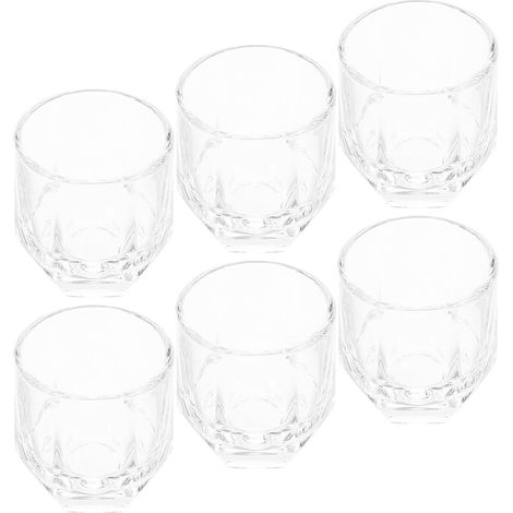 Hexagonal Glass Whiskey and Liqueur Glasses Reusable Thick