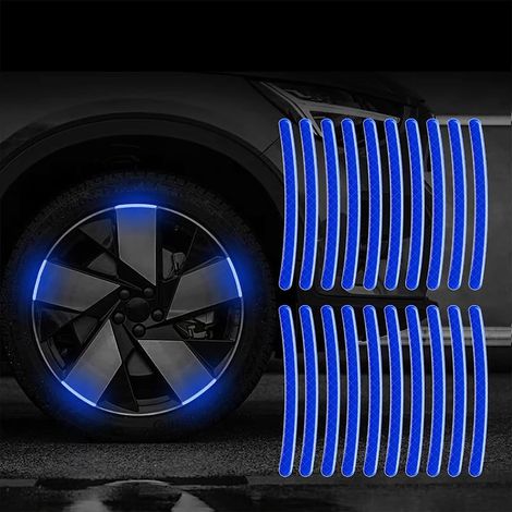 Autocollant réfléchissant pour moyeu de roue (bleu), autocollant réfléchissant pour jante