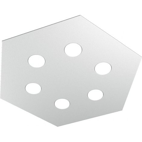 Plafoniera Industrial-Minimal Esagonale Hexagon Metallo Bianco 6 Luci Led 12X6W (1/4)