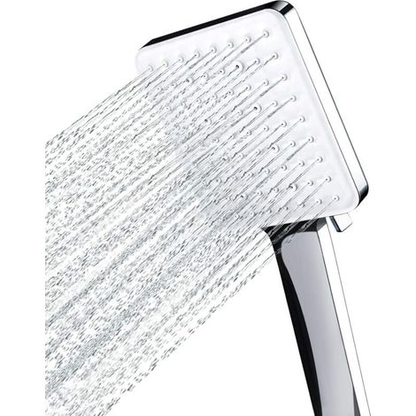 Regenduschkopf, Handbrause, großer wassersparender Duschkopf, Hochdruck, XXL-Duschkopf mit 6 Strahlarten (Schlauch nicht im Lieferumfang enthalten) (1/4)