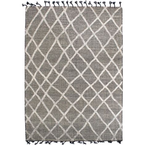 Tapis salon SIANA en laine Fait main Care&Fair Gris - 160x230 (1/5)