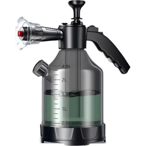 Pompe de pulvérisation de mousse de 3 litres, pistolet à mousse pour lavage de voiture, lance à mousse avec buse réglable, pulvérisateur à pression portatif (1/5)