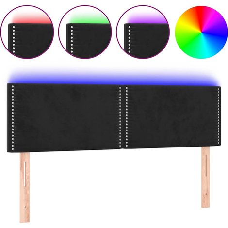 Maison Exclusive - LED Kopfteil Schwarz 144x5x78/88 cm Samt (1/5)