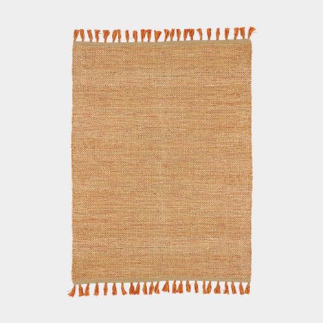 Tapis naturel en jute et coton - Néo-ethnique - Rouge - 120 x 170 cm (1/3)