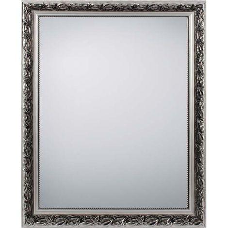 Barock Wandspiegel TANJA mit Holzrahmen Silber 55x70 cm (1/5)