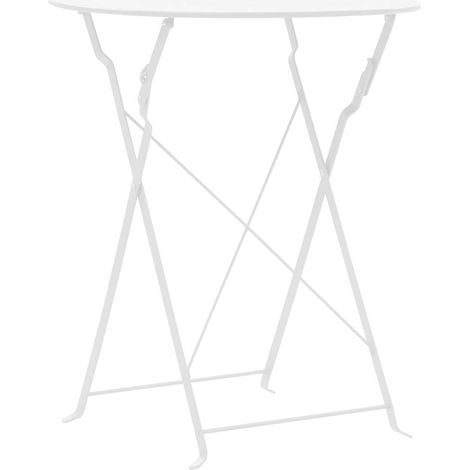 Set da Bistrot 3 pz Salotto da Giardino in Acciaio Bianco (1/5)