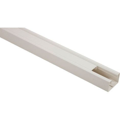 Goulotte blanche PVC 200 cm – Hauteur 5.6 cm – Fixation à visser – Design épuré pour locaux professionnels – Tehalit