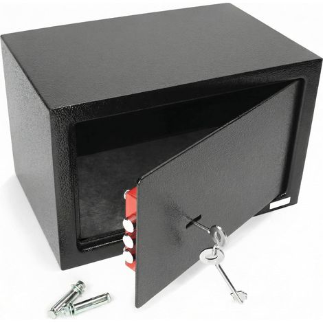 Petit Coffre-Fort 31x20x20 cm - Serrure à Panneton Triple - Construction en Acier Robuste- pour les Espèces/Bijoux/Téléphone/Objets de Valeur (1/5)