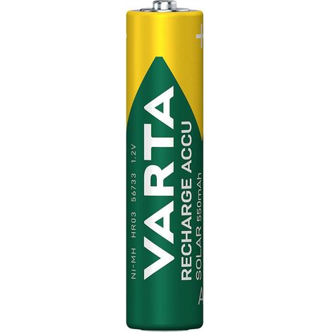 Varta RECH.AC.Solar AAA550mAh BLI2 Batteria ricaricabile Ministilo (AAA) NiMH 550 mAh 1.2 V 2 pz. (1/4)