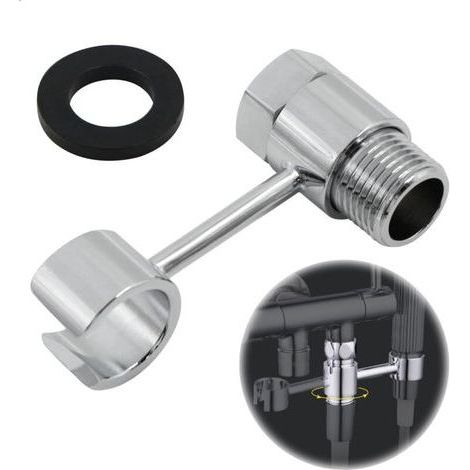 Support de Douche Pivotant 360° Sans Perçage – Pommeau Réglable avec Raccord 20 mm, Fixation Universelle Chromée pour Salle de Bain (1/5)