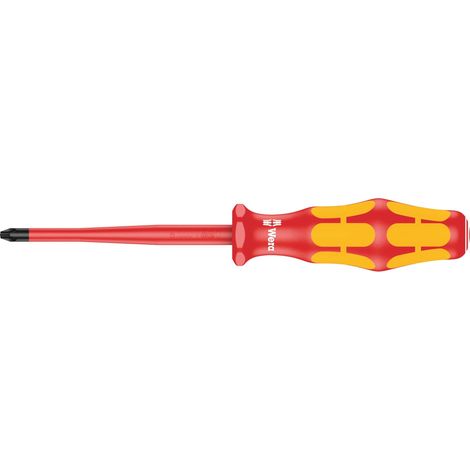 Tournevis VDE isolé pour vis cruciformes, avec lame à diamètre réduit, PH 1 x 80 mm, Rouge (1/5)