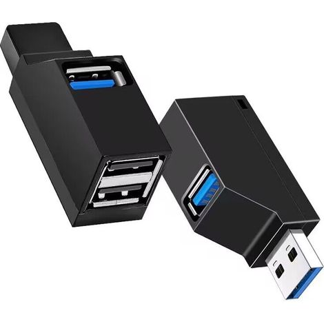 (2 pièces) Hub USB, adaptateur d'extension USB, 1 port USB 3.0 et 2 ports USB 2.0, portable, peut être connecté à des disques durs externes, des clés USB, des souris et d'autres périphériques. (1/5)