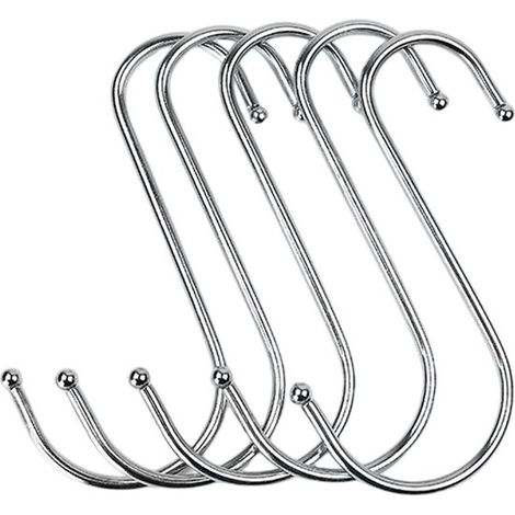 Extra große S-Haken – 30 Edelstahlhaken – 14,5 cm – Geeignet für Küche, Bad, Schränke und Garten – Silber (1/5)