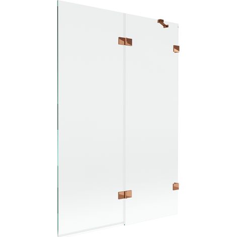 Mexen Lunar pannello per vasca da bagno a 2 ante destra 120 x 150 cm, trasparente, oro rosa - 897-120-100-60-00-P (1/5)