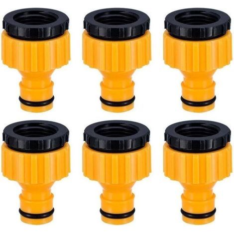 Plastique 3/4 '' and 1/2 '' BSP 2in1 Nez de Robinet d'arrosage à Visser débit Tap Connector Threaded Faucet Adapter 18 Pack (1/4)
