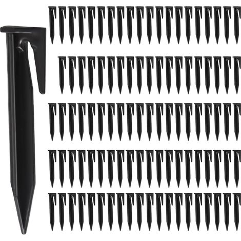 Set of 100 Peripheral Cable Attachment Stakes, Robot Lawn Mower Hook, Ground Anchor Stakes Compatible with Husqvarna Gardena Worx Robomow Yard Force Bosch (1/5)