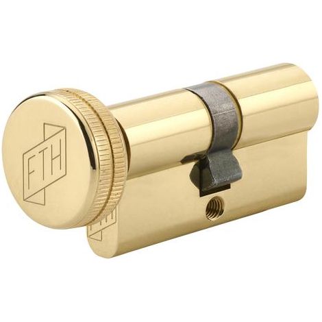 Cylindre de serrure à bouton FTH 6G, 40Bx30mm, cylindre et clés en laiton, 3 clés plates réversibles - FTH (1/5)