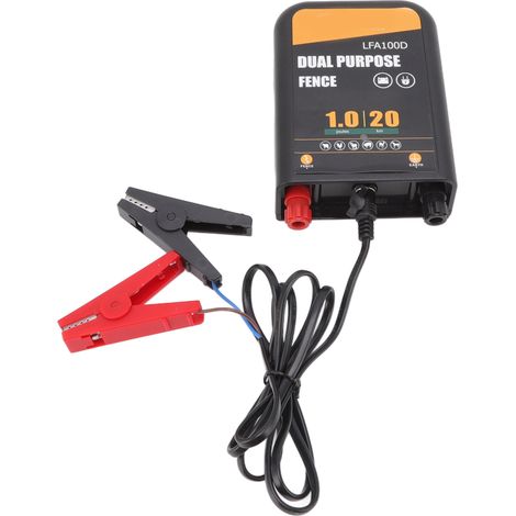 Chargeur de clôture électrique 20 km 1 J, pratique et à faible impédance, AC/DC 100-240 V (1/5)