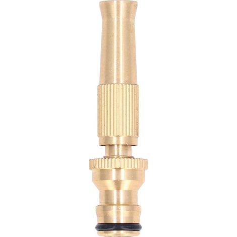 Buse de tuyau d'arrosage à jet haute pression réglable avec raccord rapide en laiton pour jardin (1/5)