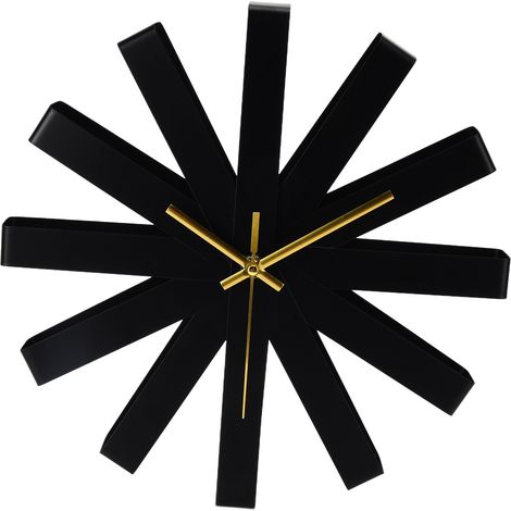 Horloge Murale Moderne Design Créatif Acier Inoxydable Mouvement Silencieux Décor Salon Noir (1/5)