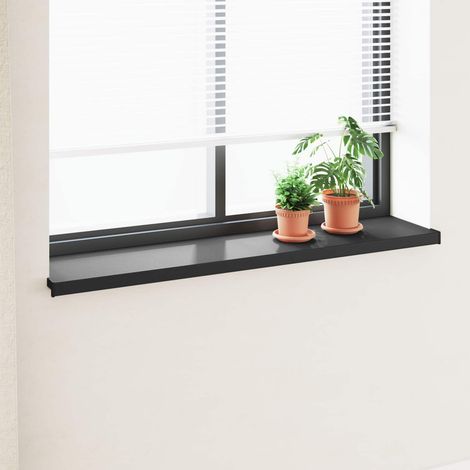 vidaXL Soglia della Finestra Nero con Venature del Legno PVC
