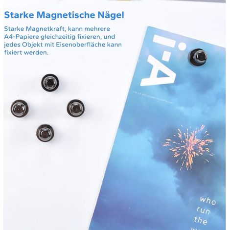 24 Stück starke Neodym-Magnete, Kühlschrankmagnete für Whiteboards, Büros, Schulen, Kühlschränke, Schwarz (1/4)