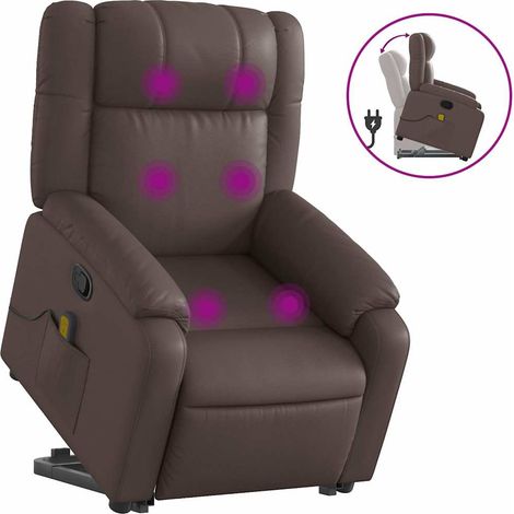 Maison Exclusive - Fauteuil inclinable de massage Marron Similicuir (1/5)