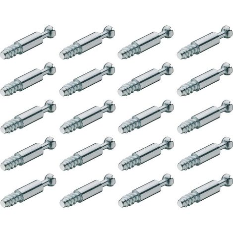 Tasselli di montaggio 20 x 7 mm – Lunghezza 8 mm – Larghezza 24 mm – Elemento di fissaggio per mobili in legno – Alloggiamento cilindrico (1/2)